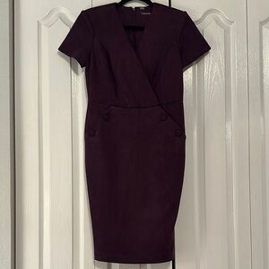 Calvin Klein Suede Purple Dress